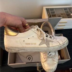 Golden Goose Superstar Sneakers with Gold Accents